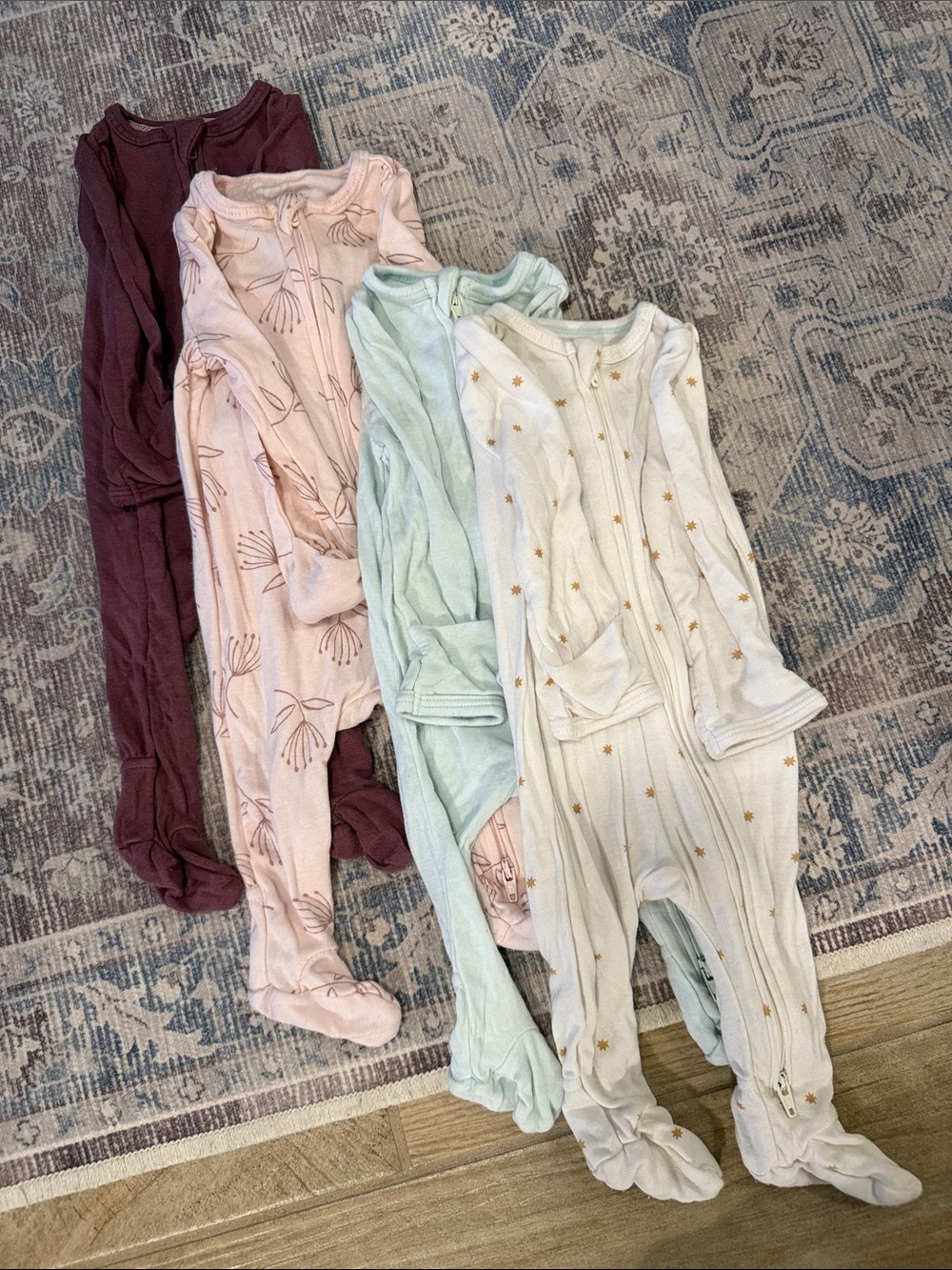 Set of 4 Cloud Island Footie Pajamas size Newborn